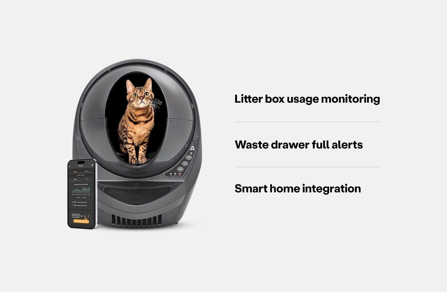 Litter-Robot 3 Connect grey — classic WiFi-enabled automatic litter box, now discontinued and replaced by Litter-Robot Evo