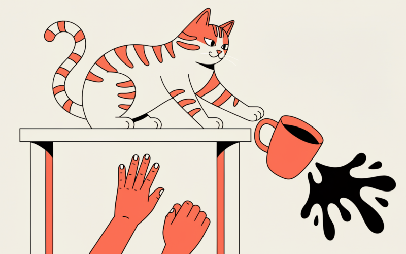 why cats knock things off tables